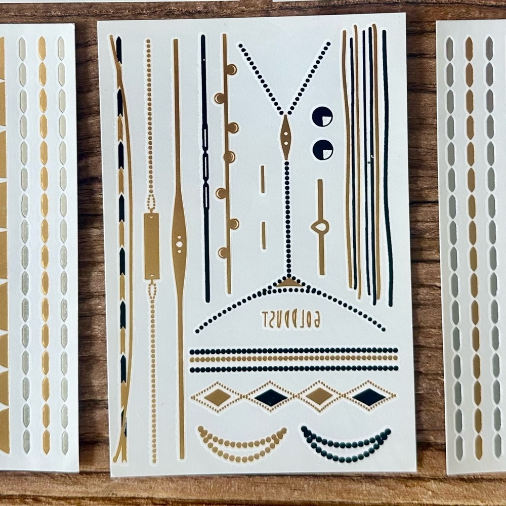 Flash tats- stunning + super fun temp tats in gold, black & silver! - Picture 3 of 7